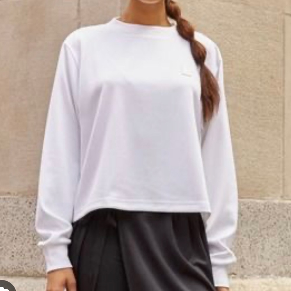 FILA X Bandier Logo Crewneck White Pullover Top